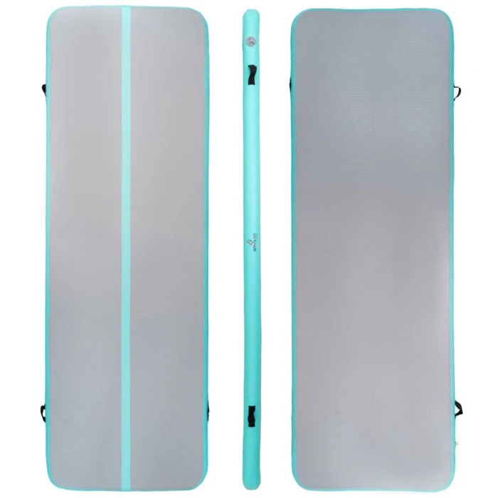 Мат гімнастичний надувний SPARTAN AirTrack 300 x 100 х 10 см, сіро-бірюзовий