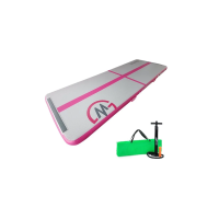 Мат надувной гимнастический MASTER, 300 x 100 x 10 см, серо-розовый.