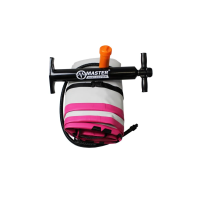 Мат надувной гимнастический MASTER, 300 x 100 x 10 см, серо-розовый.