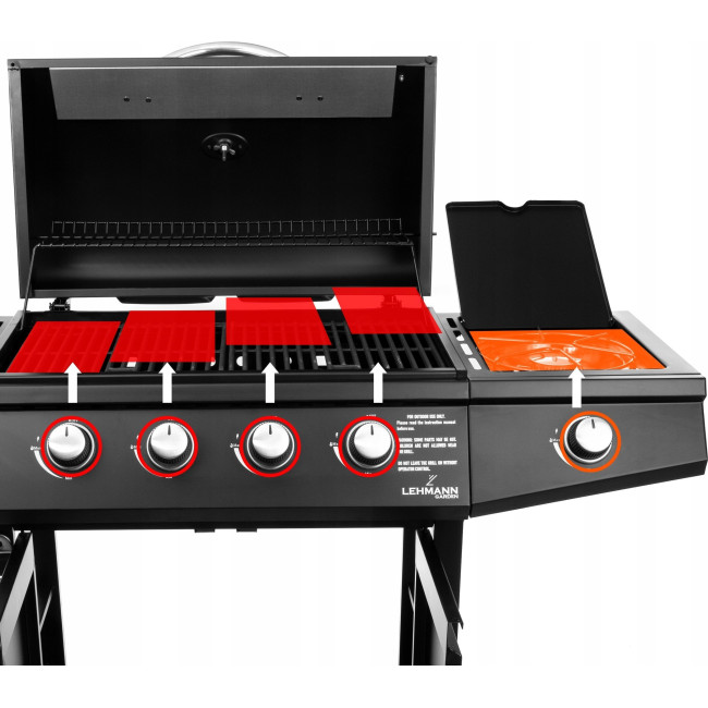Газовый гриль Lehmann Ohio 9.3 kW 32.5 см x 61 см