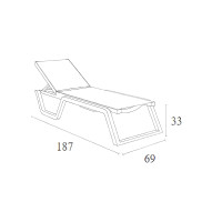 Шезлонг Siesta Rio, сіро-чорний
