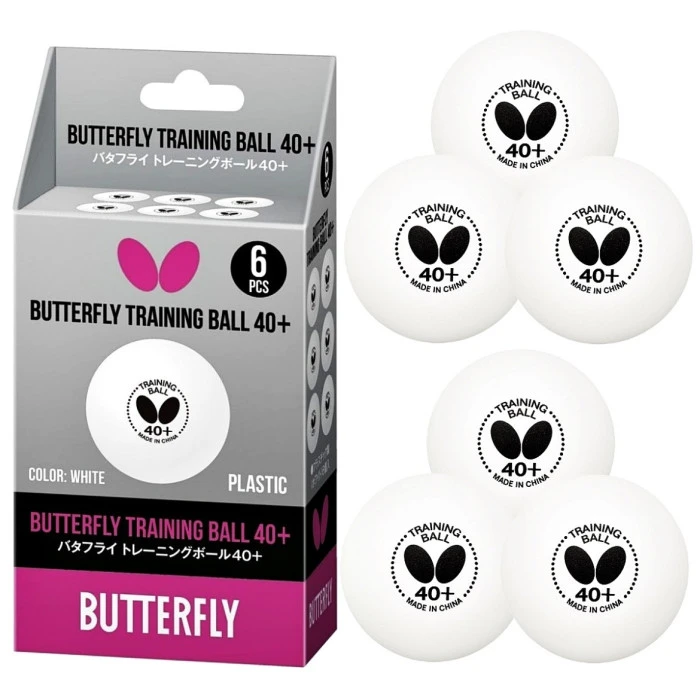 Мячи для настольного тенниса BUTTERFLY TRAINING 6 шт, белые