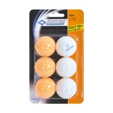 Мячи для настольного тенниса SCHILDKROT Jade Poly 6 шт, оранжево-белые