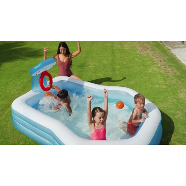 Басейн надувний дитячий Баскетбол Intex 57183 257x188х130 см