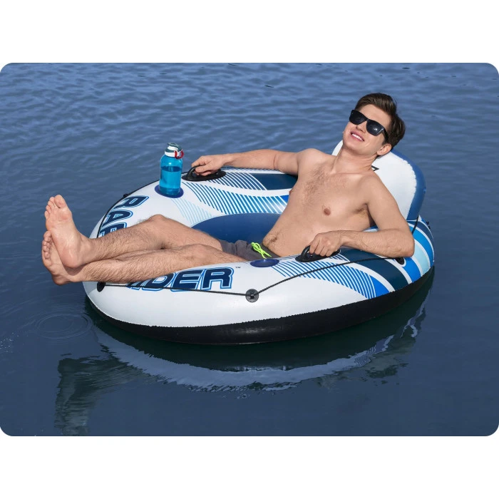 Коло надувне зі спинкою Bestway Rapid Rider 43116 синьо-біле, 132 см