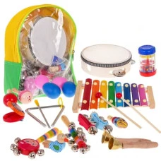 Деревянный набор инструментов 2+ рюкзак + музыкальные инструменты 22 шт.