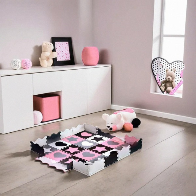 Килимок-пазл NILS FUN MD03 140х140х1 см, 36 деталей, рожевий