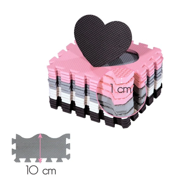 Килимок-пазл NILS FUN MD03 140х140х1 см, 36 деталей, рожевий