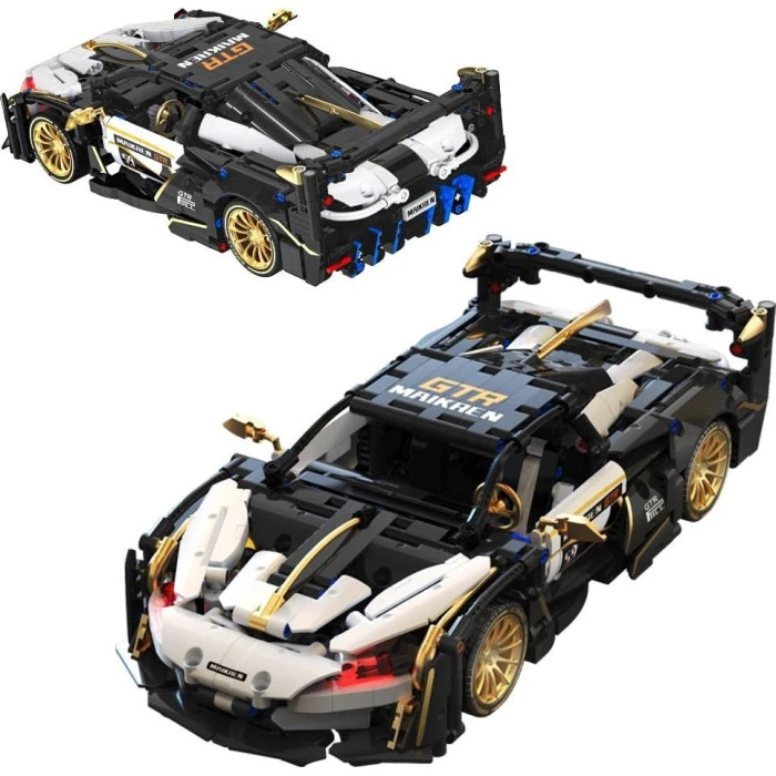 Детский конструктор спортивный автомобиль белый/черный 1242 эл.