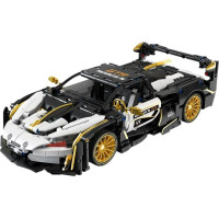 Детский конструктор спортивный автомобиль белый/черный 1242 эл.