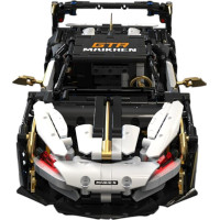 Детский конструктор спортивный автомобиль белый/черный 1242 эл.