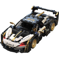 Детский конструктор спортивный автомобиль белый/черный 1242 эл.