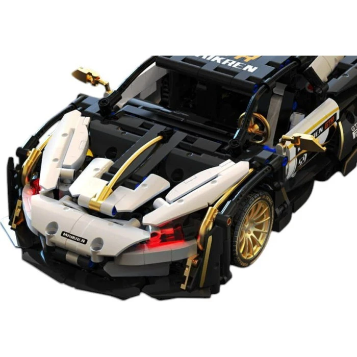Детский конструктор спортивный автомобиль белый/черный 1242 эл.
