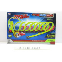 Детская экстремальная гоночная трасса 3+ петли 360 градусов + 2 раллийных машин + Конструкторы 36 шт.