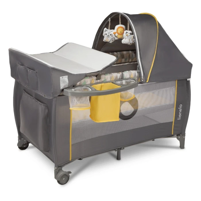 Ліжечко-манеж Lionelo SVEN PLUS YELLOW SCANDI