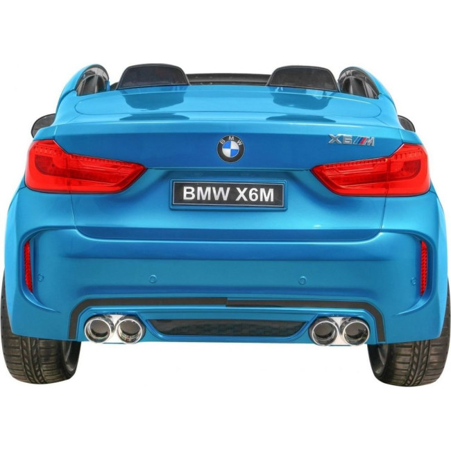 Детская аккумуляторная машинка BMW X6M XXL для 2 детей Синяя