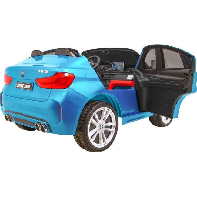 Детская аккумуляторная машинка BMW X6M XXL для 2 детей Синяя