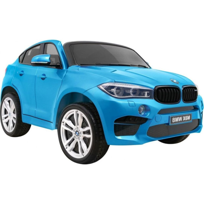 Детская аккумуляторная машинка BMW X6M XXL для 2 детей Синяя