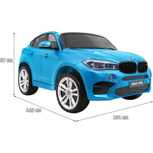 Детская аккумуляторная машинка BMW X6M XXL для 2 детей Синяя
