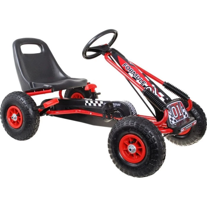 Дитячий педальний картинг пневматичний 3+ Червоний