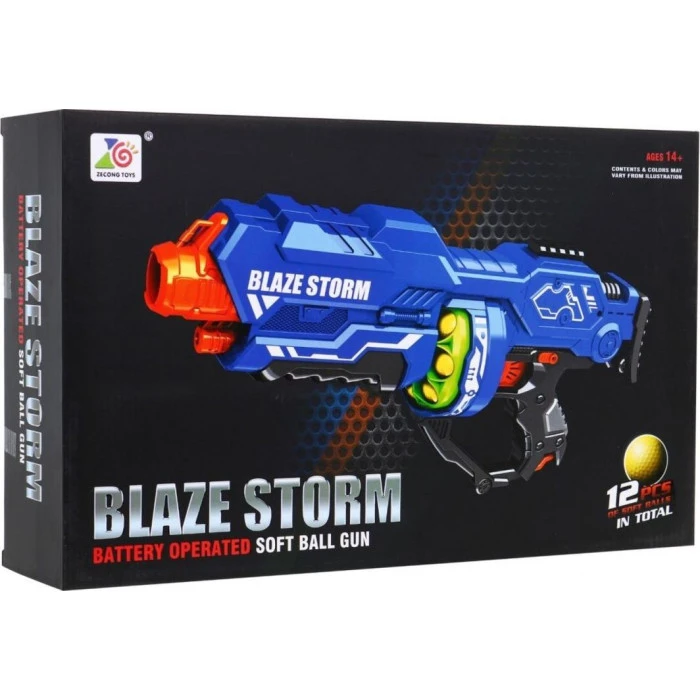 Большое ружье для подростков 14+ Blaze Storm 12 шаров Пенопластовые шарики + Дополнительная рукоятка