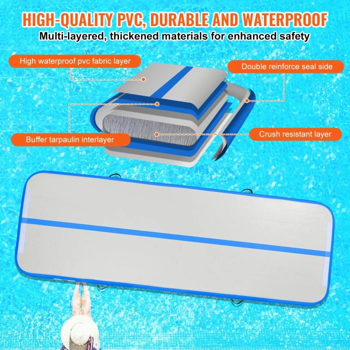 Надувной коврик VEVOR 300 x 101 x 10 см, бело-синий