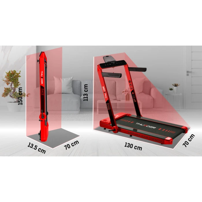 Бігова доріжка електрична THUNDER RACE-RED