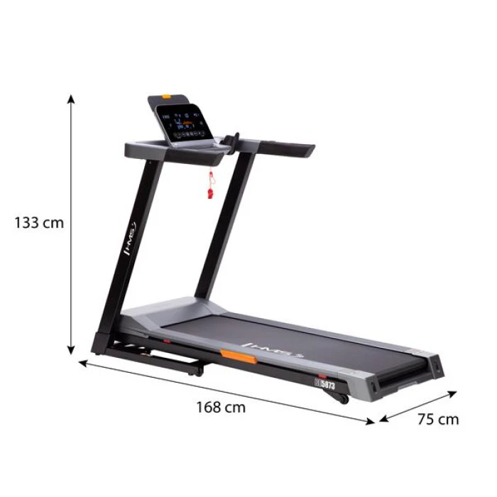 Бігова доріжка електрична HMS BE5873, чорно-сіра