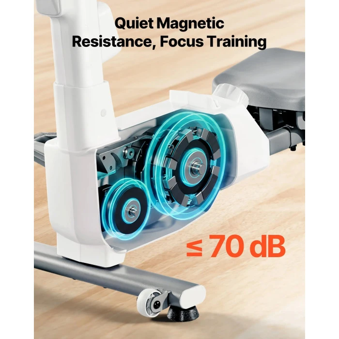 Гребной тренажер магнитный VEVOR серо-белый