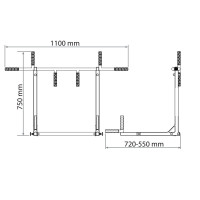 Турник для подтяжек с брусьями для отжиманий 2в1 K-Sport KSSL081
