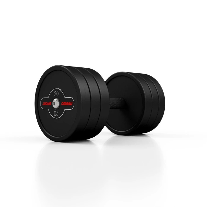 Гантель стальная прорезиненная Marbo Sport 20 кг черная