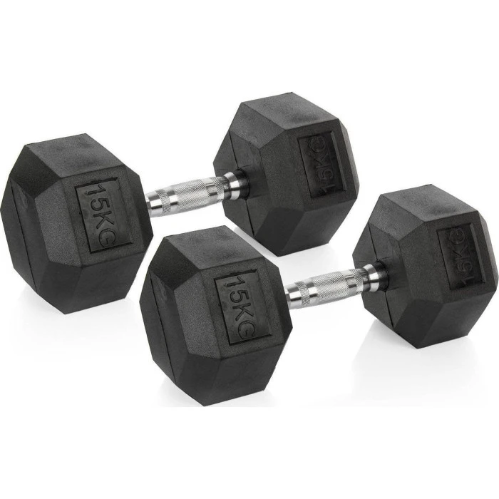 Набор шестиугольных гантелей Vivo 2 х 15 кг.