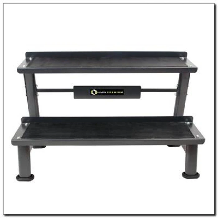 Двухуровневая стальная стойка для гирь HMS Premium STR09 – черная