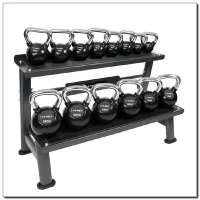 Двухуровневая стальная стойка для гирь HMS Premium STR09 – черная