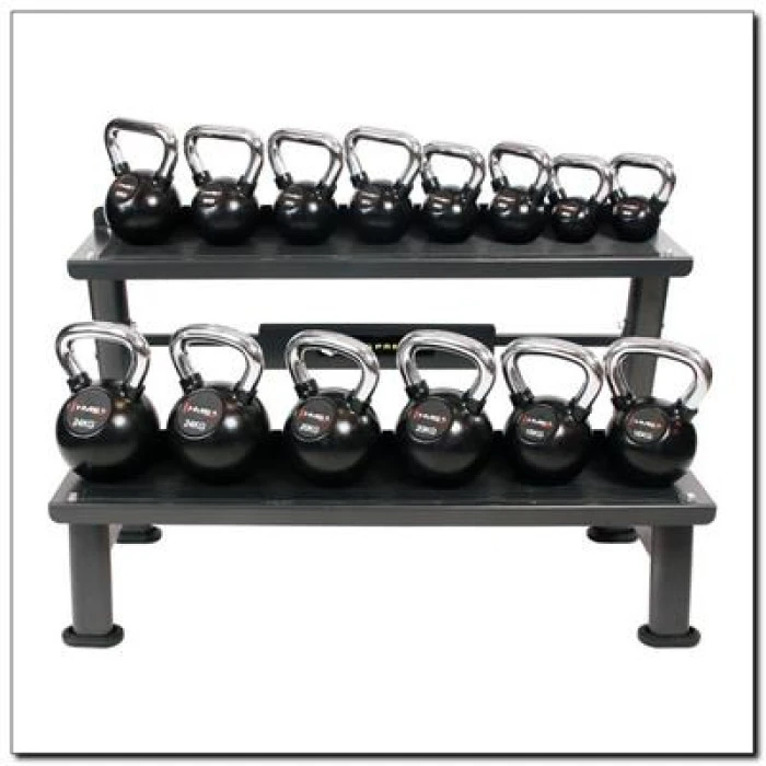 Двухуровневая стальная стойка для гирь HMS Premium STR09 – черная
