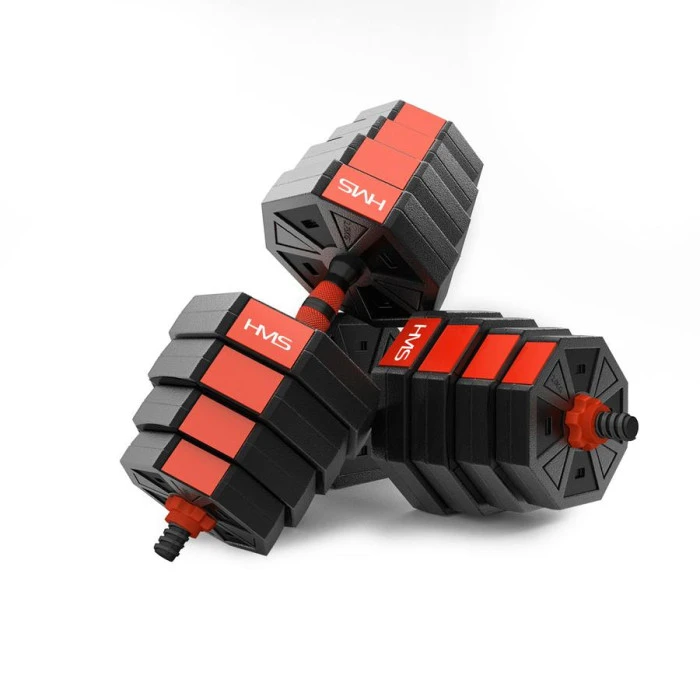 Гантелі розбірні HMS SGK30 з перехідником для штанги, 30 кг