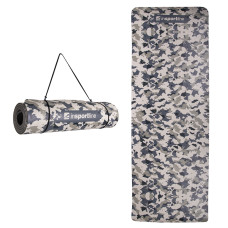 Гімнастичний килимок inSPORTline Camu 173x61x0,8 cm - сірий камуфляж