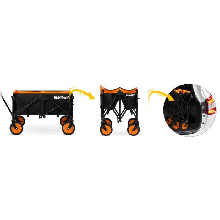 Тележка раскладная Humberg HM-513 100 л, черно-оранжевая