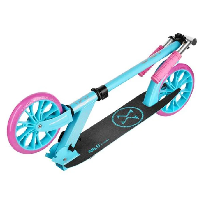 Самокат складной Nils ExtremeHM1302, голубовато-розовый