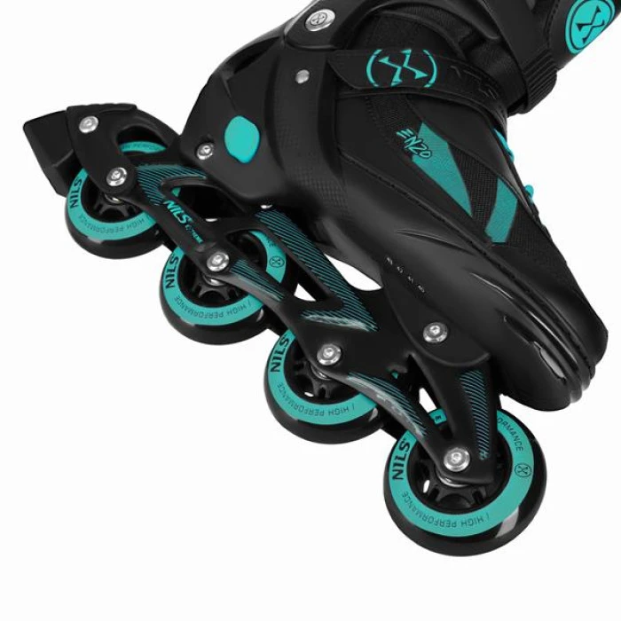 Роликові ковзани 2в1 NILS EXTREME NH382 розмір M 36-39, чорно-зелені