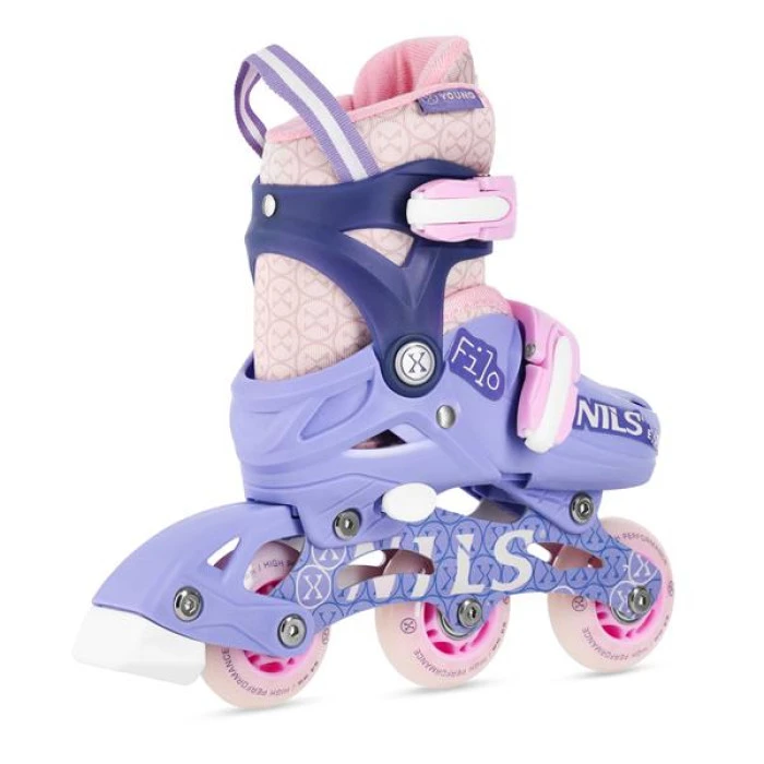 Роликові ковзани NILS EXTREME NA13102 розмір XS 26-29, фіолетово-рожеві