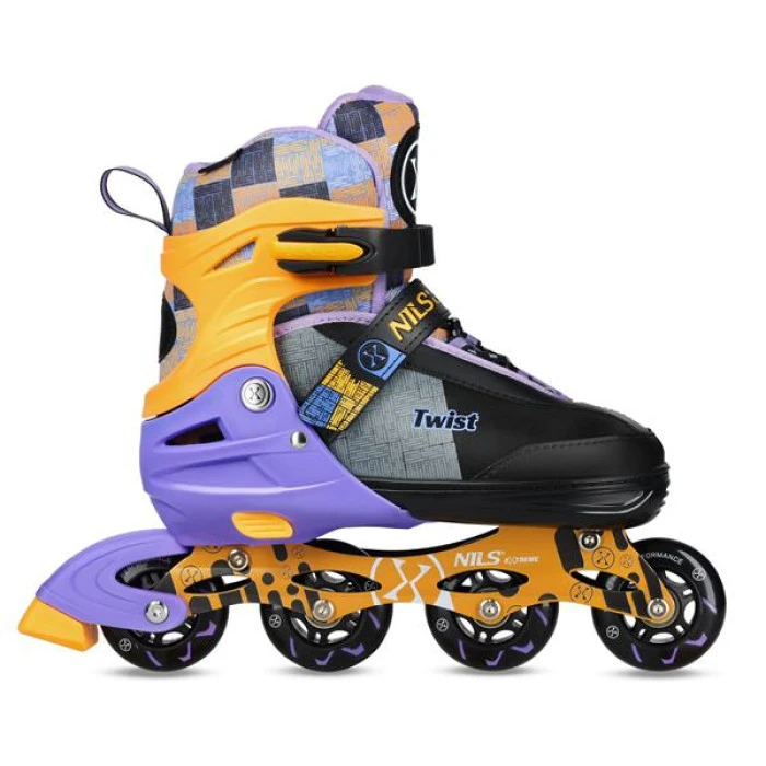 Роликовые коньки NILS EXTREME NA13808 размер L 39-42, черно-оранжевые