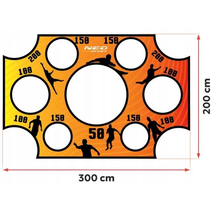 Мишень для футбольных ворот Neo-Sport NS-1479 300 х 200 см, оранжевая