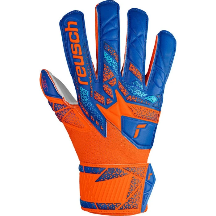 Перчатки вратарские Reusch Attrakt Solid Finger Support Junior 5472510 2290 г.8, сине-оранжевые
