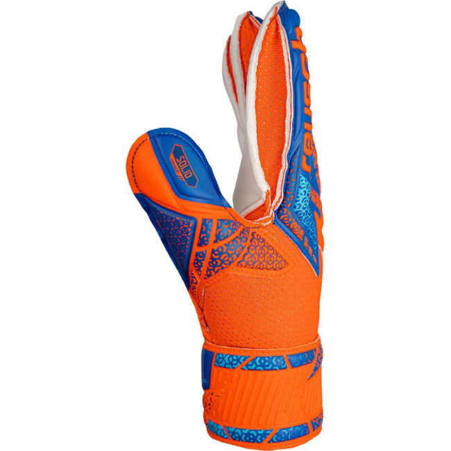 Перчатки вратарские Reusch Attrakt Solid Finger Support Junior 5472510 2290 г.8, сине-оранжевые