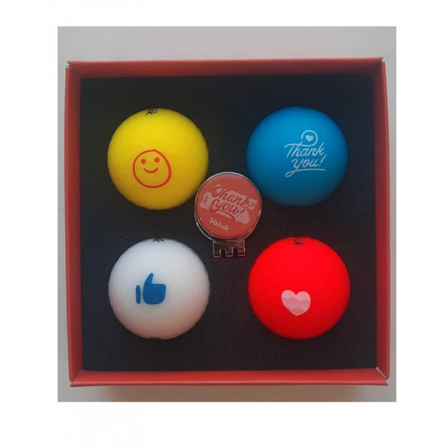 Мячи для гольфа Volvik Thank You 4 шт, разноцветные