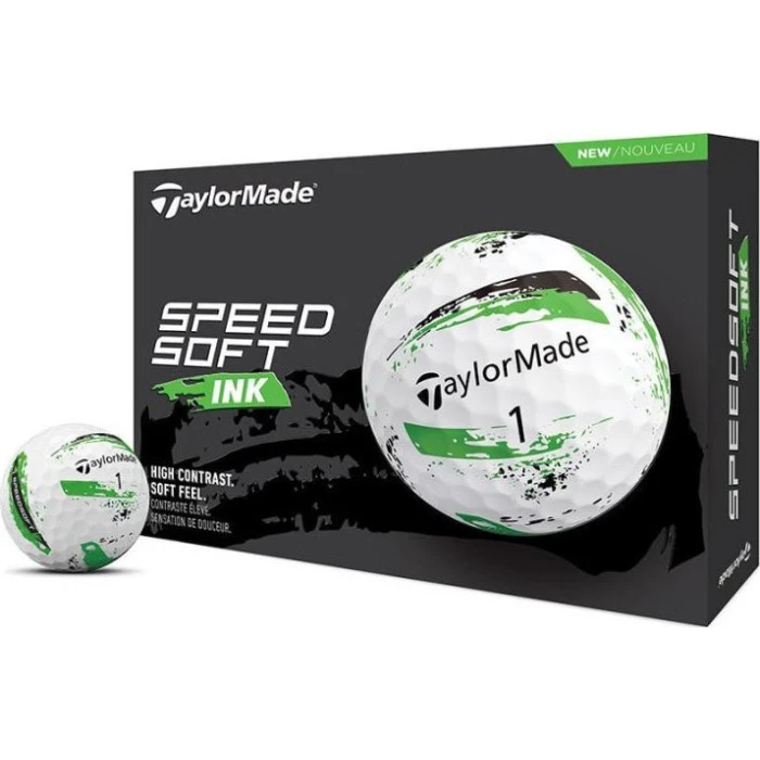 М'ячі для гольфу Taylor Made SpeedSoft 12 шт, біло-зелений