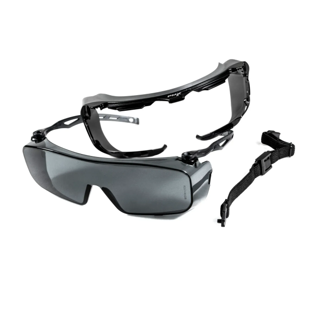 Окуляри захисні з ущільнювачем Pyramex Cappture-Plus Super Anti-Fog H2MAX, сірі
