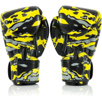 Рукавички боксерські шкіряні з бинтами Fairtex BGV-ONE X STBG 12 унцій, жовті