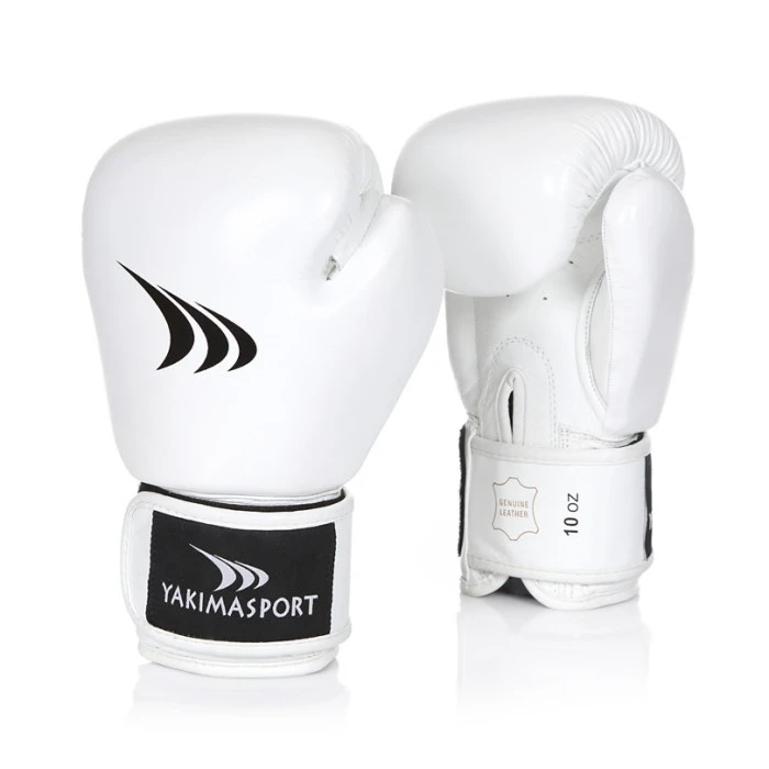 Рукавички боксерські шкіряні Yakimasport CRAB розмір 10 унцій, білі
